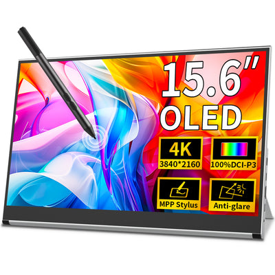 15.6 inch 4k UHD OLED 100% DCI-P3 Touch Portable Monitor Support MPP Stylus Pen  (PI-X10)