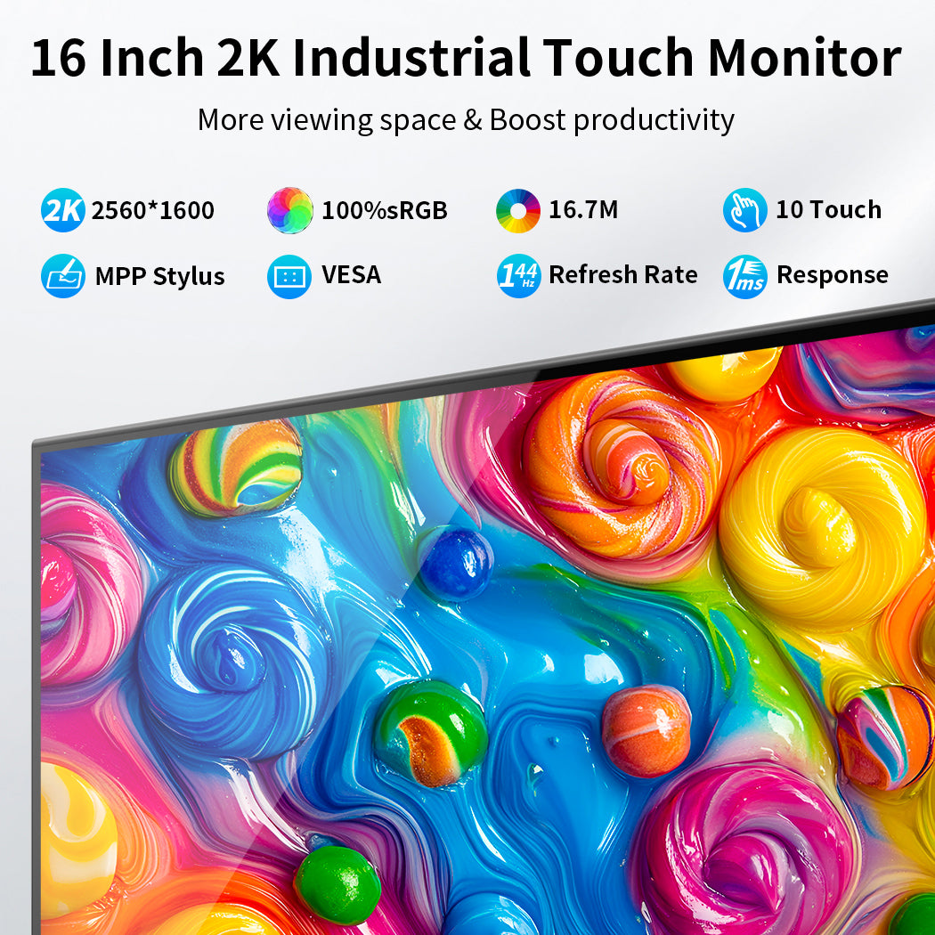 16 Inch IPS 2K 2560 * 1600 144hz Touch Monitor Commercial Screen