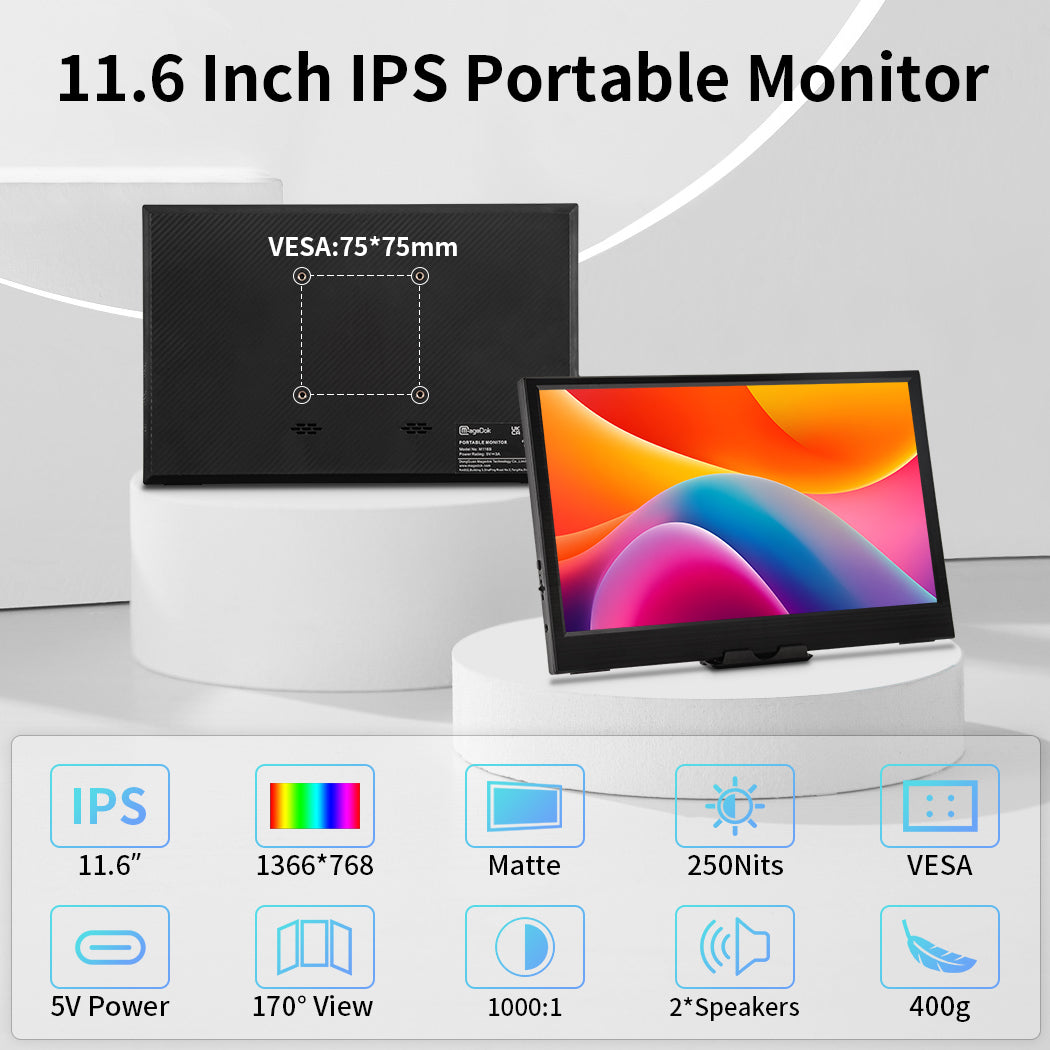 11.6 Inch IPS 1366*768 HD USB-C Portable Monitor (M116B) – magedok