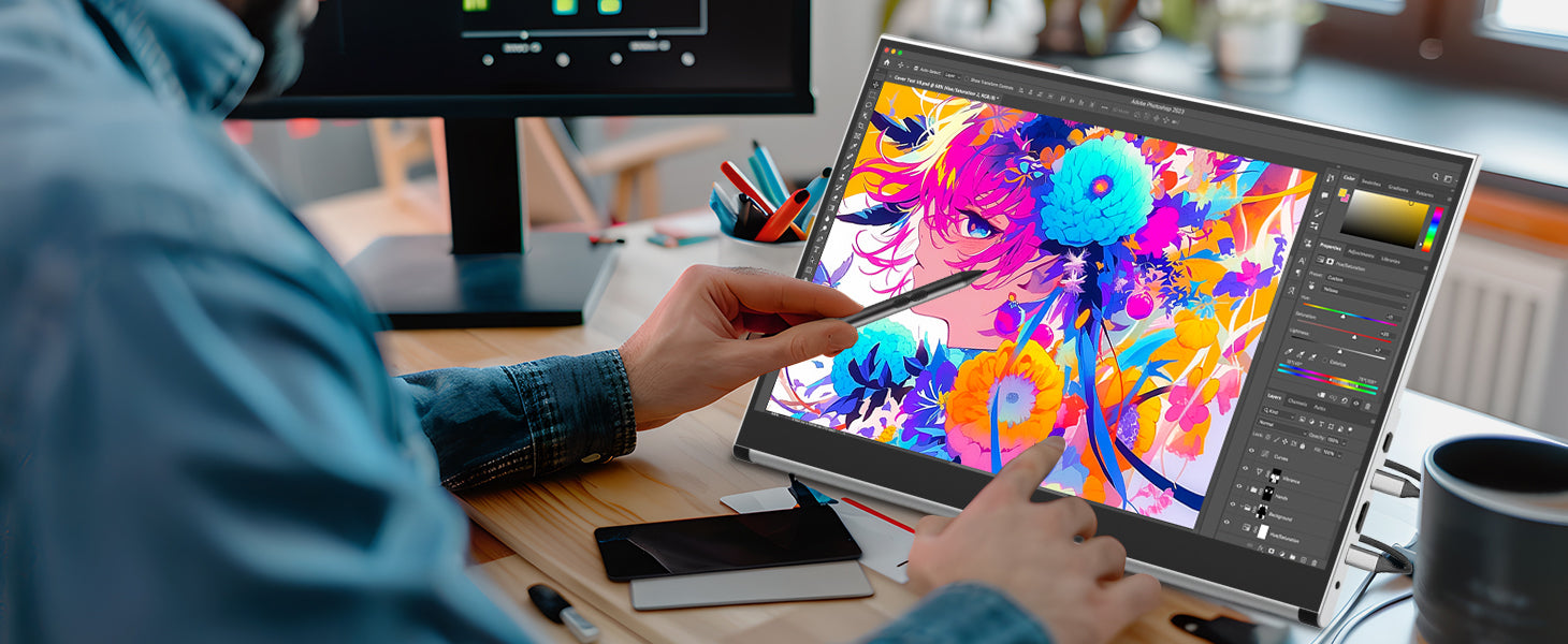 Magedok 15.6 inch 4k OLED Touch Gaming Monitor With MPP Stylus Pen