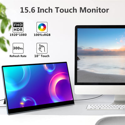15.6 Inch IPS 1080P 300Hz Touch Portable Monitor With USB C HDMI Mini DP Input (MG300 Pro)