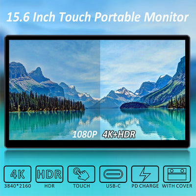 15.6 Inch 4K UHD IPS 3840*2160 USB-C With PD Fast Charge Portable Touch Monitor (T156K)