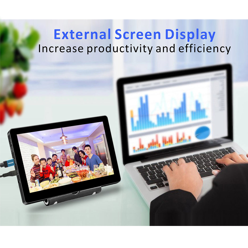 7 Inch 1024 * 600 Resolution Touch Monitor with HDMI input,USB 5V /12V powered,Built-in Speakers,Aluminum case with stand(T007-1)