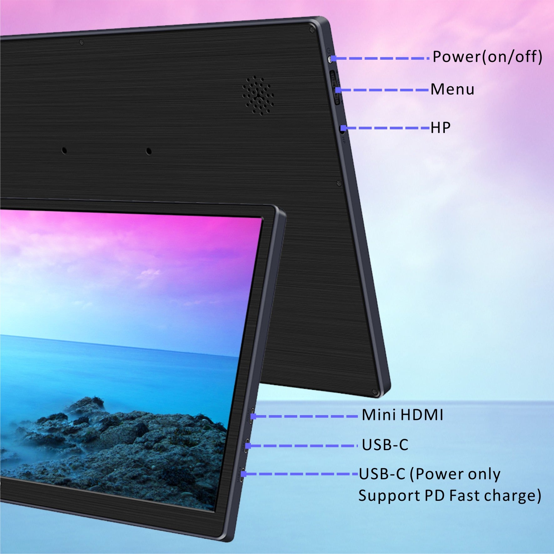15.6 Inch 4K UHD IPS 3840 * 2160 USB-C With PD Fast Charge Portable Monitor (M156C)