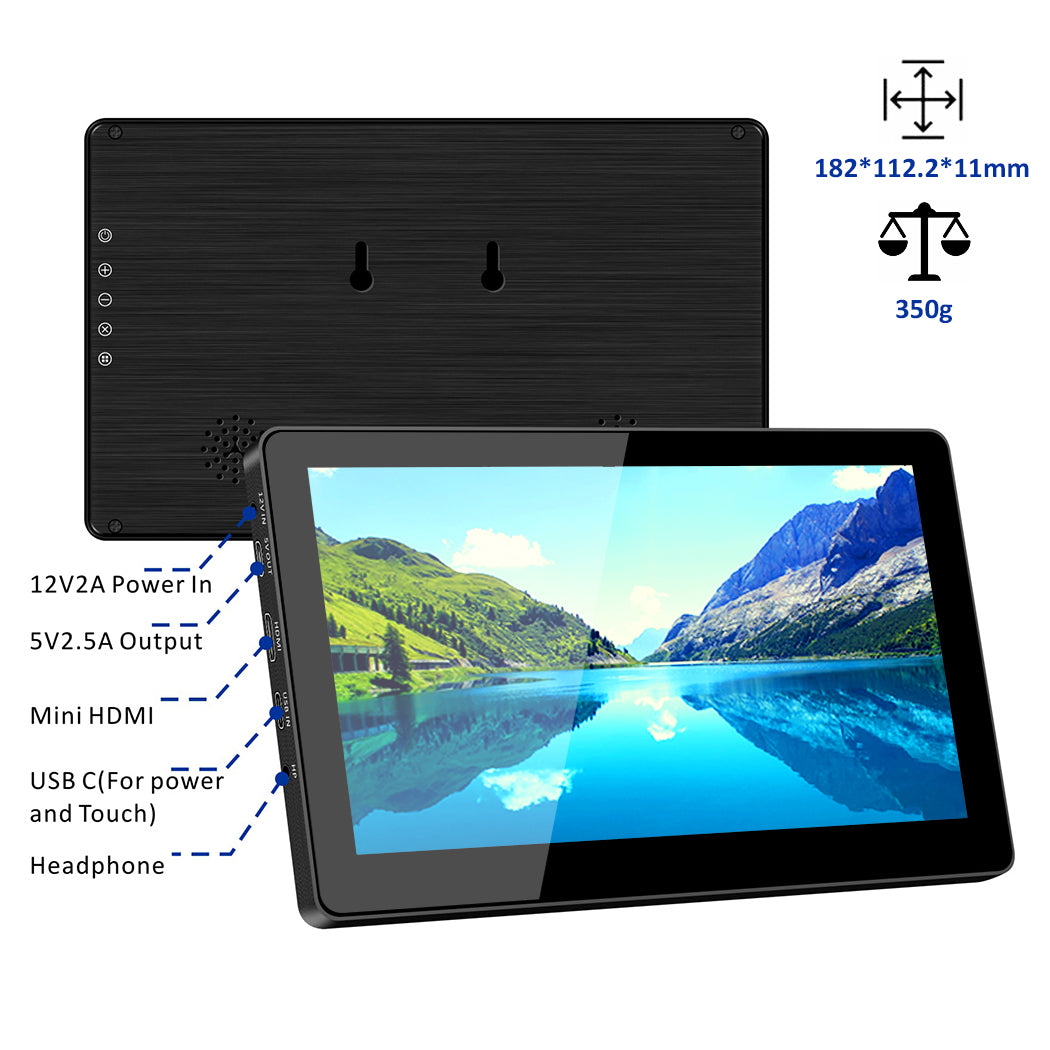 7 Inch 1024 * 600 Resolution Touch Monitor with HDMI input,USB 5V /12V powered,Built-in Speakers,Aluminum case with stand(T007-1)