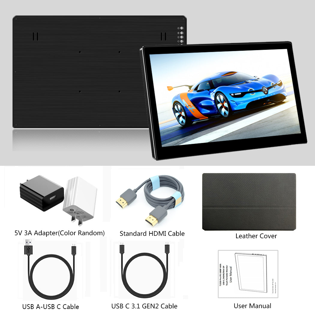 13.3 Inch IPS 1920*1080 FHD Touch Portable Screen (T133D Pro)