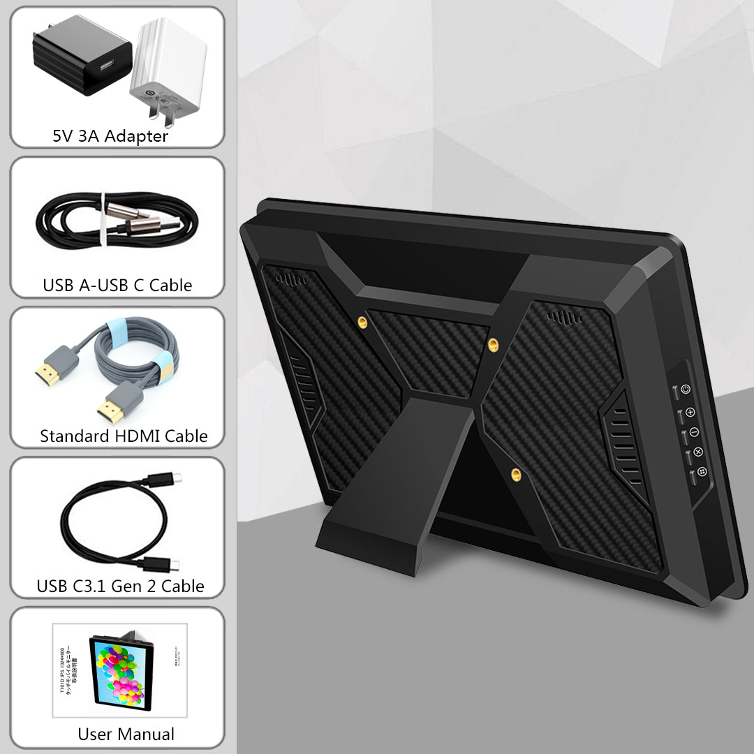 10.1 Inch IPS 1920*1200 USB Portable Touch Monitor with Stand (T101E)