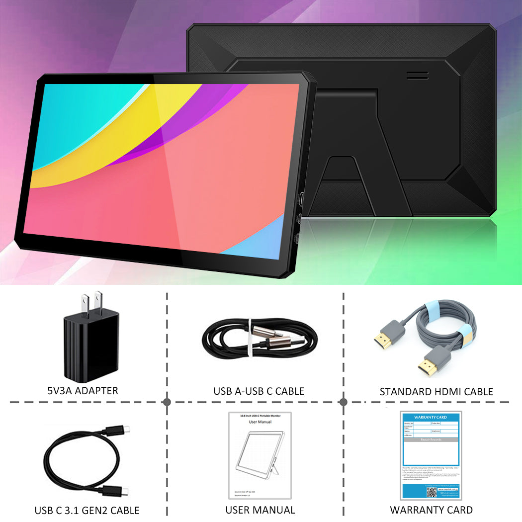 10.8 Inch IPS 1366*768 USB C Toucscreen Portable Monitor (T108B)