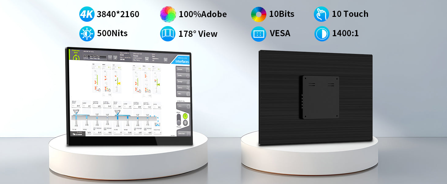 Magedok 14 Inch 100% Adobe Ultra-Narrow Frame 4K Touch Monitor