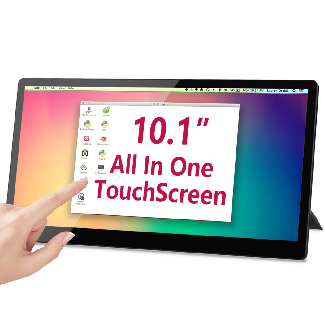 10.1 Inch All In One TouchScreen Monitor Compatibled Raspberry Pi CM5 / CM5 Lite Tablet with PCIe ExtenderUSB, HDMI Output, GPIO for STEM, IoT, AI Programming, Learning, Maker Projects