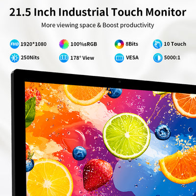 21.5 inch 1920 x 1080P Touch Screen Monitor for PC, POS, Small Business