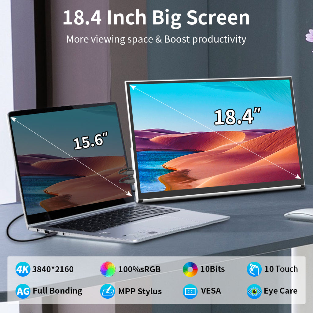Magedok 18.4 Inch Gaming Monitor 4K Touch Display Support MPP Stylus ...
