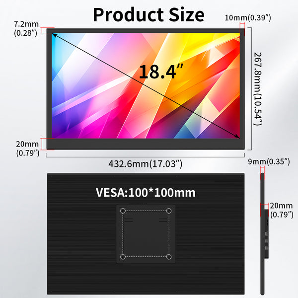 18.4 Inch IPS 4K 3840 * 2160 Touch Monitor Commercial Screen(MageCube-184A)