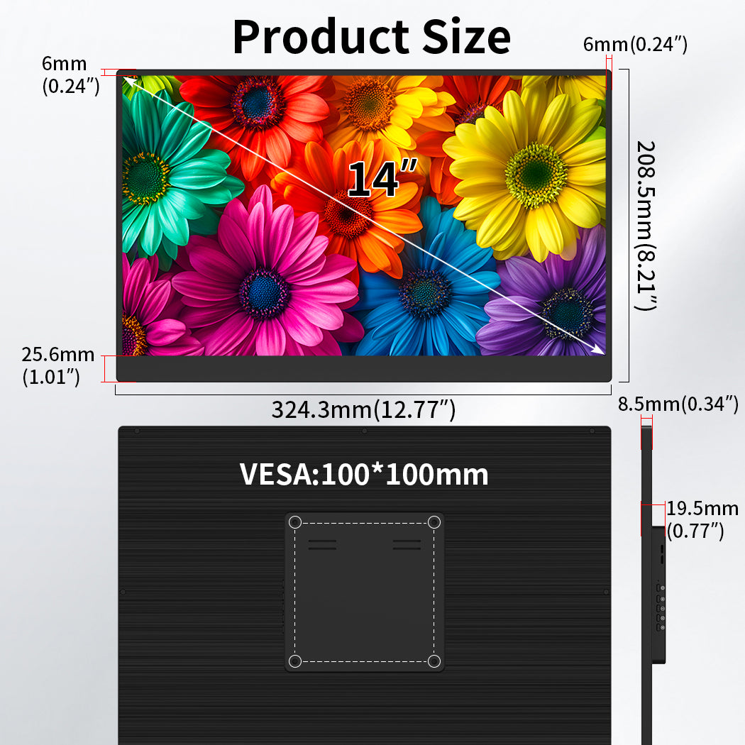 14 Inch IPS 4K 3840 * 2160 Touch Monitor Commercial Screen(MageCube-140A)