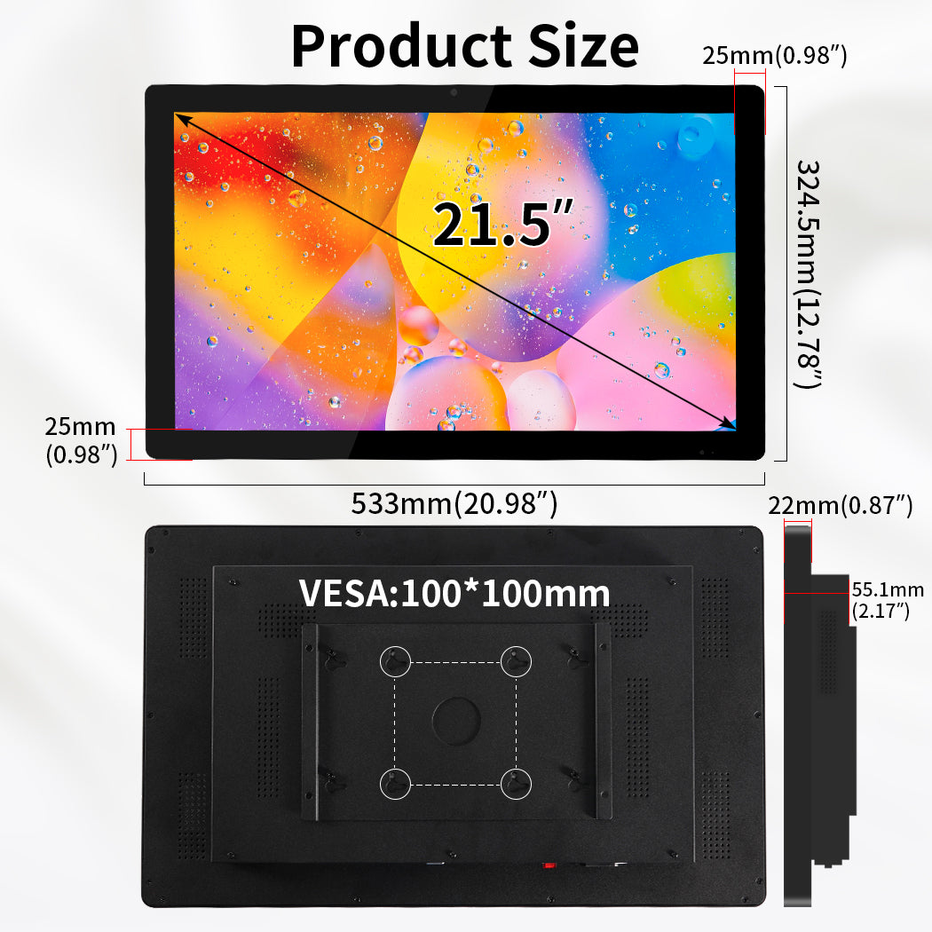 21.5 inch 1920 x 1080P Touch Screen Monitor for PC, POS, Small Business