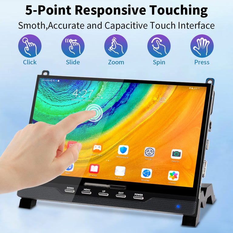 7 Inch 1024*600 Raspberry Pi Touchscreen Monitor With HDMI Input,12V Powered,Built-in Speakers(T007-2)