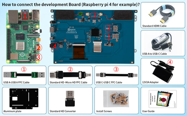 9 Inch 1280*720 Resolution Raspberry Pi Touch Monitor with HDMI input, Anti-Glare/Optical Bonding Capacitive Screen with Simple Stand(T090A)