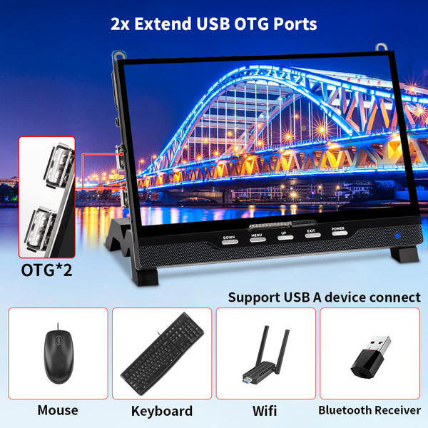 7 Inch 1024*600 Raspberry Pi Touchscreen Monitor With HDMI Input,12V Powered,Built-in Speakers(T007-2)