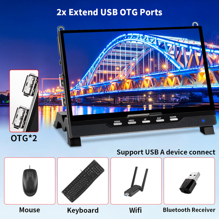 7 Inch 1024*600 Raspberry Pi Touchscreen Monitor With HDMI Input,12V Powered,Built-in Speakers(T007-2)