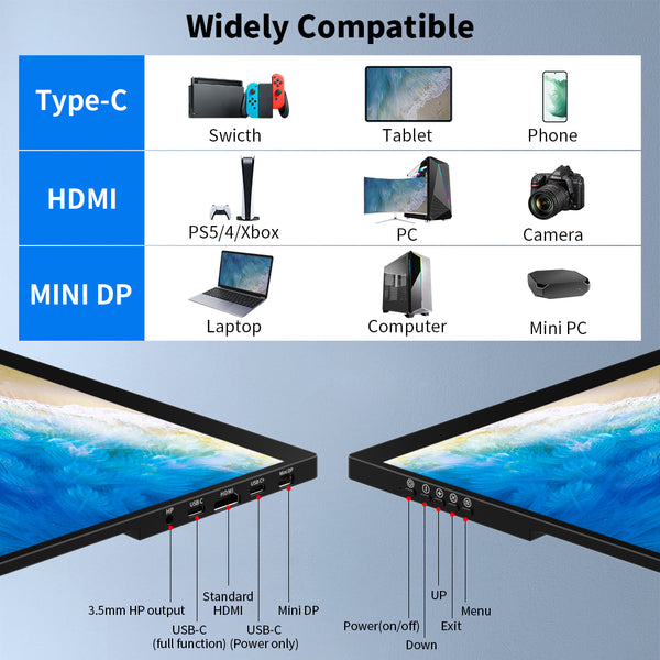 16 inch 4k UHD OLED 100% DCI-P3 Touch Portable Monitor Support MPP Stylus Pen (PI-X9)