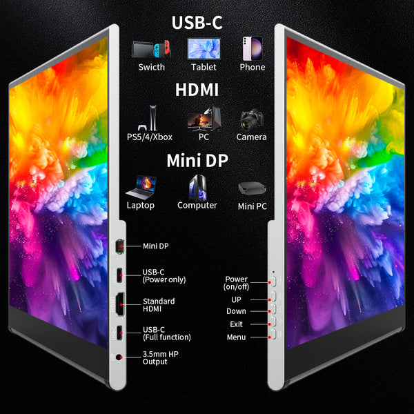 15.6 inch 4k UHD OLED 100% DCI-P3 Touch Portable Monitor Support MPP Stylus Pen  (PI-X10)