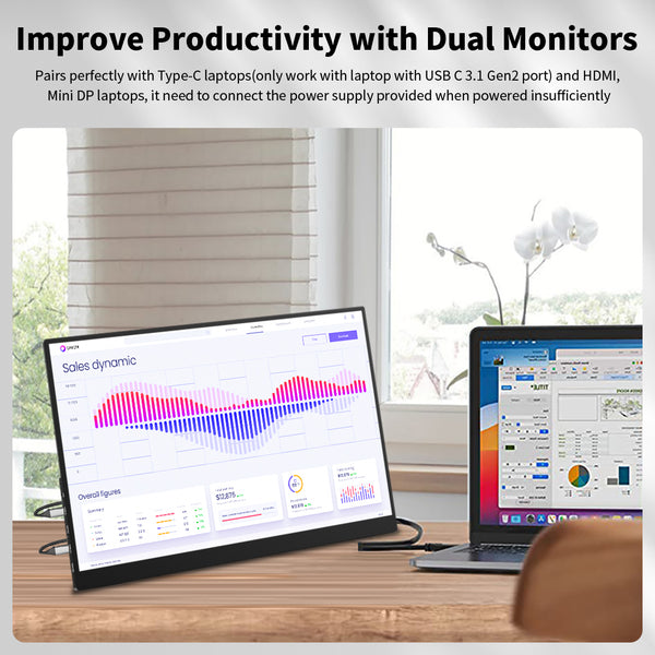 14 Inch 2.8k 90Hz OLED 100% DCI-P3 Touch Portable Monitor With Integrated Stand (PI-X7)