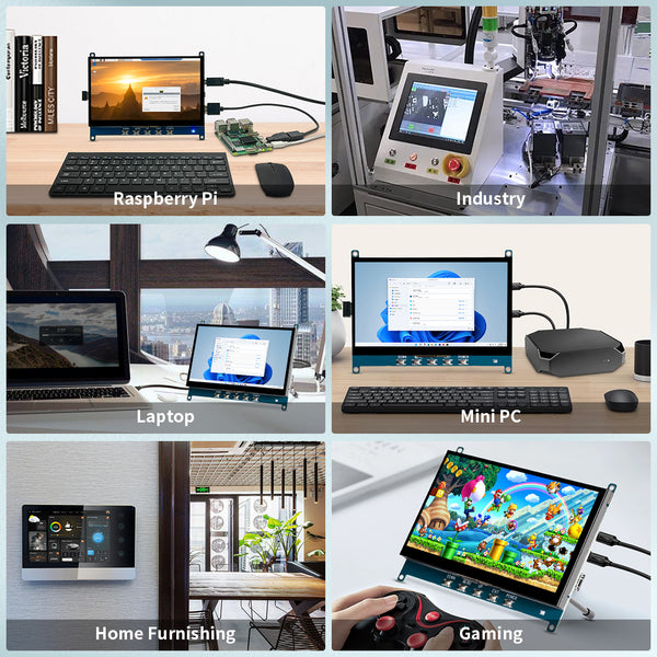 7 Inch 1024*600 USB C Touchscreen Monitor With 5V Powered,Built OTG Ports And Simple Stand(T007-4)