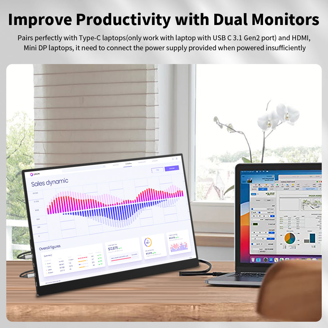 14 Inch 4k 60Hz OLED 100% DCI-P3 Touch Portable Monitor With Integrated Stand (PI-X7 Pro)