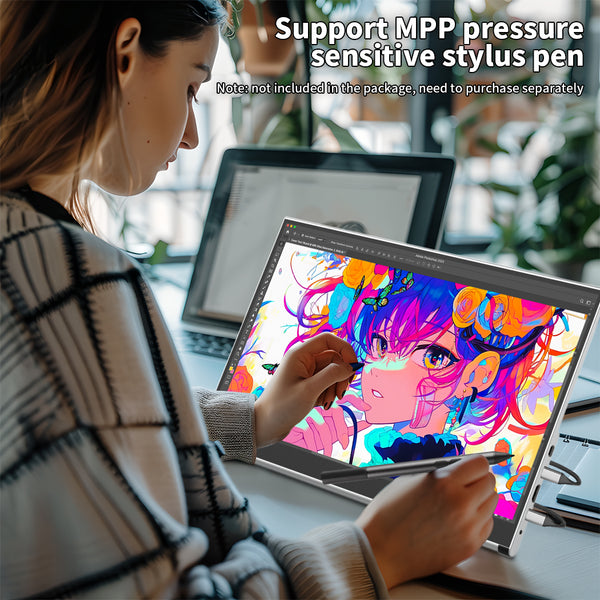 15.6 inch 4k UHD OLED 100% DCI-P3 Touch Portable Monitor Support MPP Stylus Pen  (PI-X10)