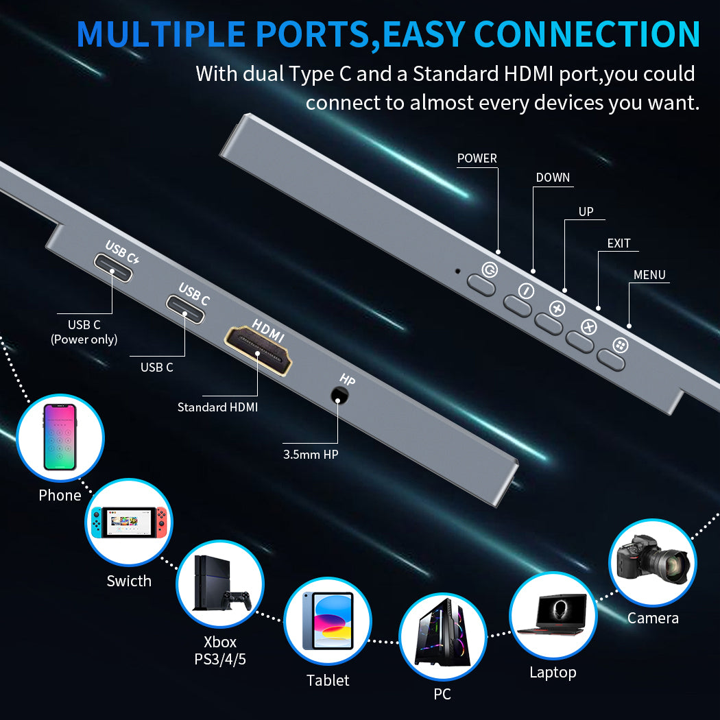 18.5 Inch IPS 1920*1080 FHD 100Hz USB-C With PD Fast Charge Portable Monitor (MG185-FN01)