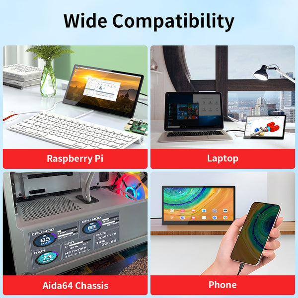 10.1 Inch IPS 1540*720 USB-C  Portable Touchscreen Mini Monitor (T101F)