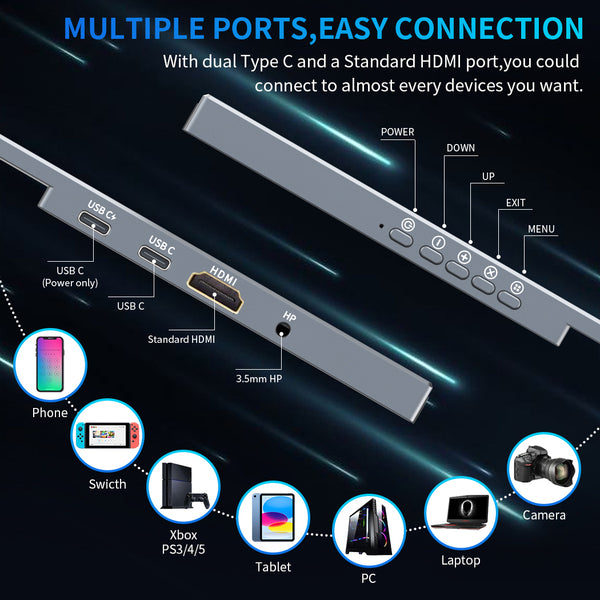 18.5 Inch IPS 1920*1080 FHD 100Hz USB-C With PD Fast Charge Portable Monitor (MG185-FN01)