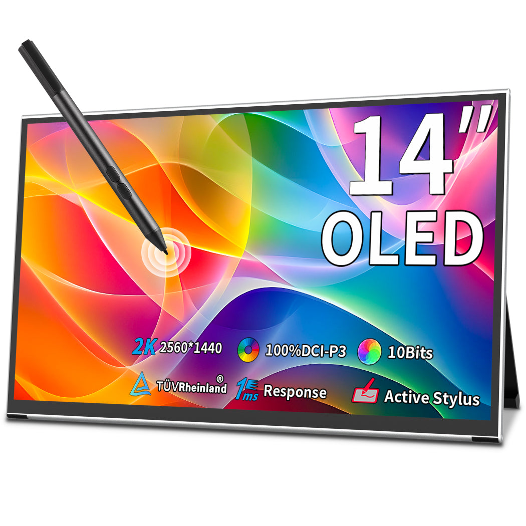 14 Inch 2K OLED 100% DCI-P3 10Bits Touch Portble Monitor Support AES S ...