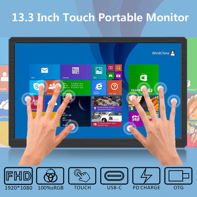 13.3 Inch IPS 1920*1080 FHD With Privacy Protection Portable Touch Monitor (T133F)
