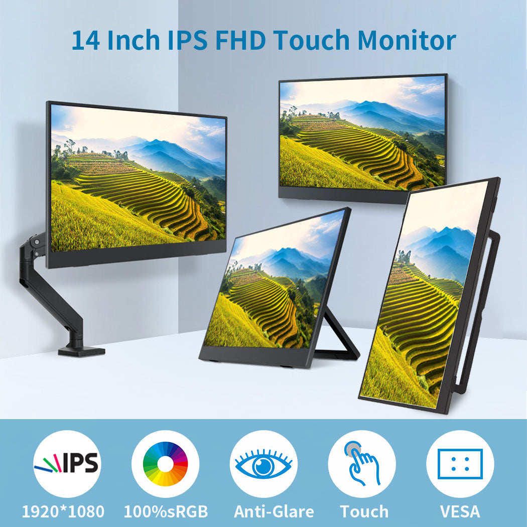 14 Inch 100% sRGB Anti-Glare Eye Care Privacy Protection Touch Portable Monitor (MG140-FT03)