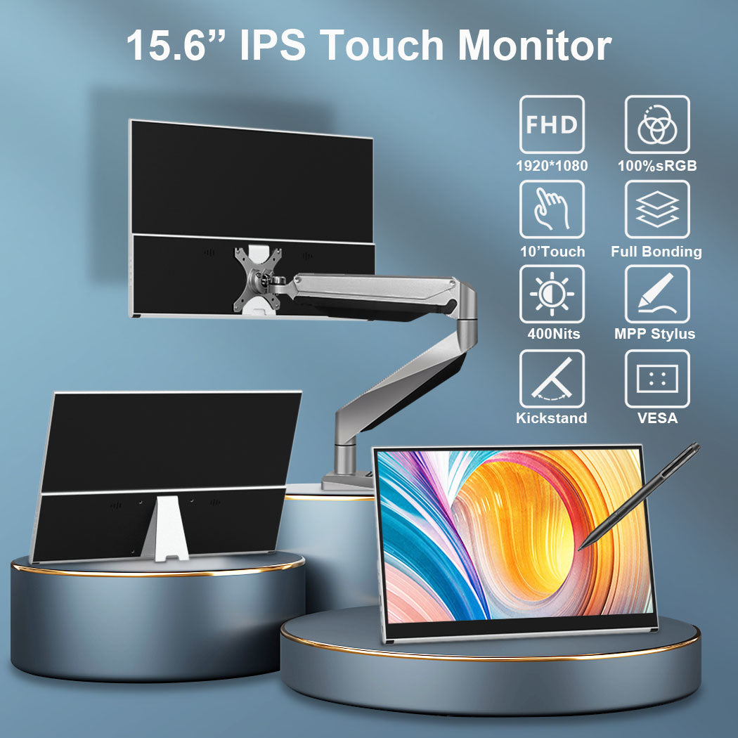 15.6 Inch IPS 1080P 100%sRGB Touch Portable Monitor Support MPP Stylus Pen (MG156-FT03)