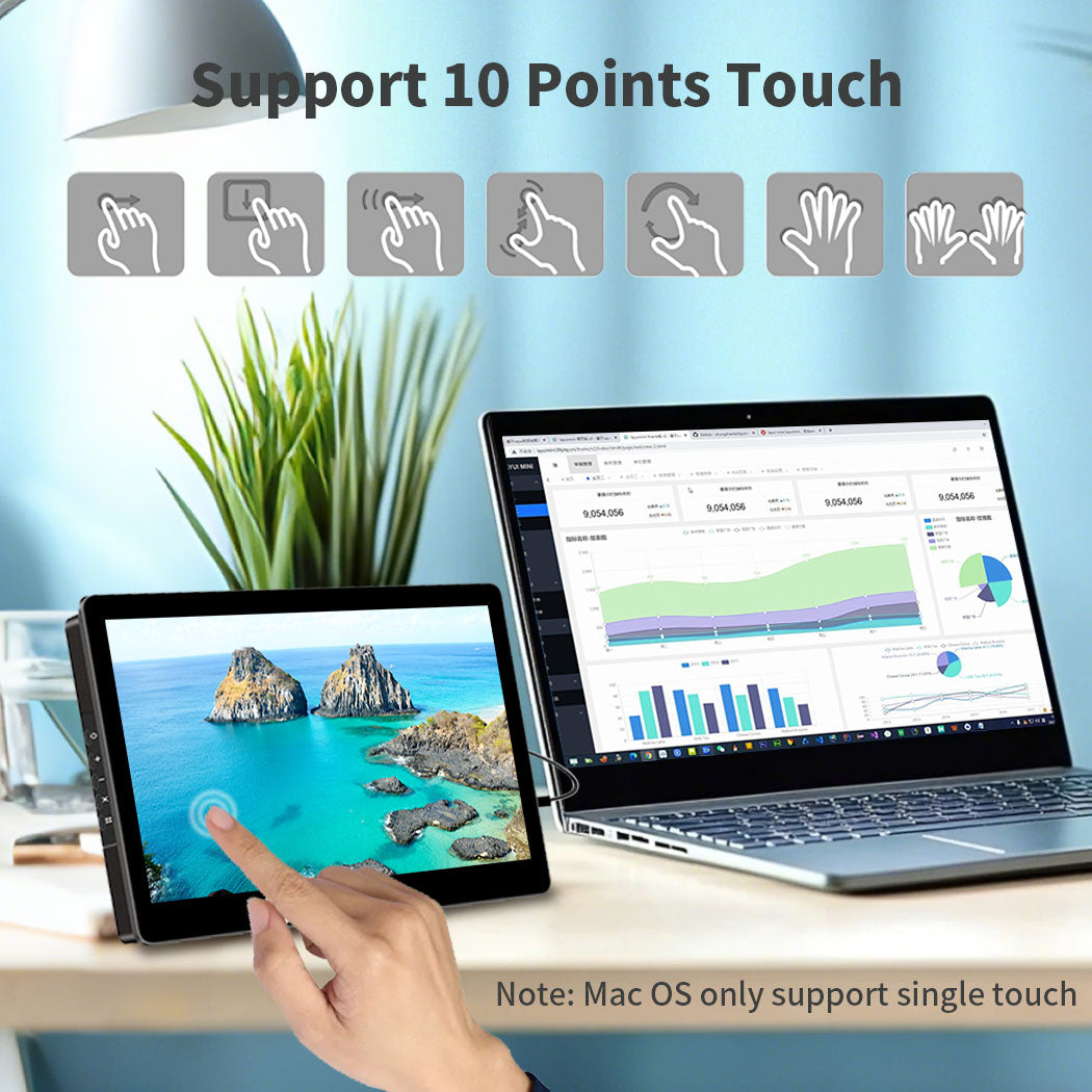 10.1 Inch IPS 1280*800 USB-C Portable Touchscreen Mini Monitor (T101G)