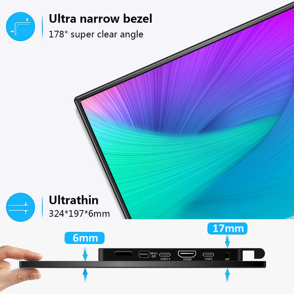 14 inch 4K UHD 100% Adobe RGB USB C/HDMI/MINI DP Portable Monitor  (M140A)