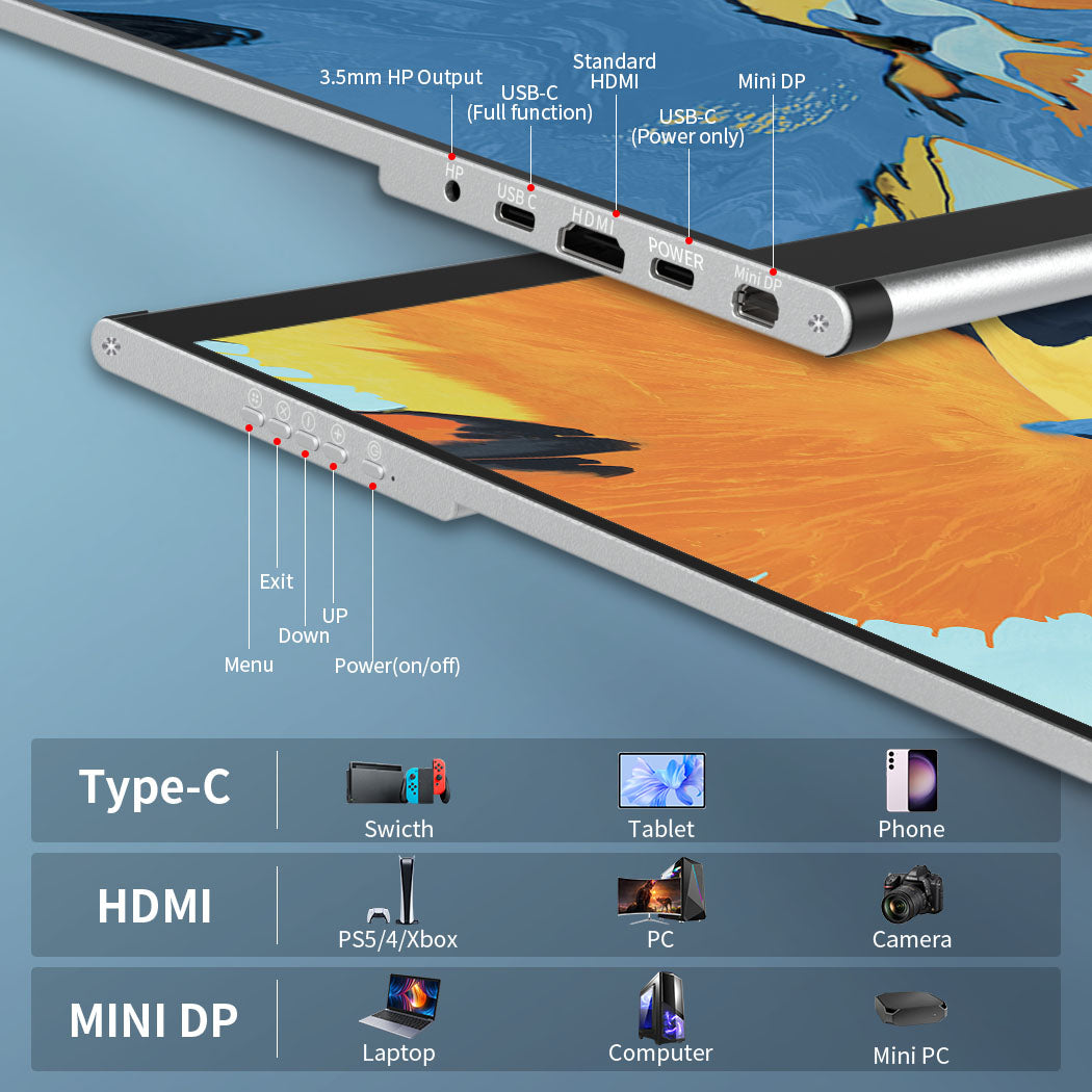 15.6 Inch IPS 1080P 100%sRGB Touch Portable Monitor Support MPP Stylus Pen (MG156-FT03)