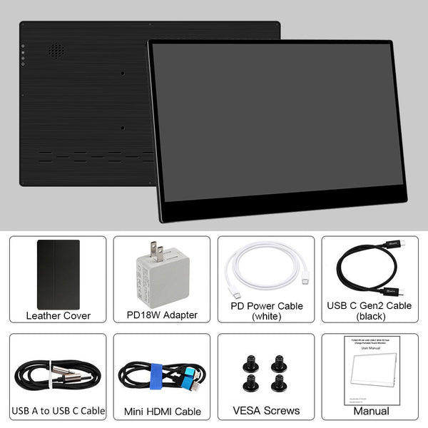 15.6 inch 4K USB C Touchscreen Monitor with 10 Bits/HDR 400/Adobe100% LCD Display (T156G)