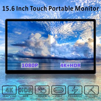 15.6 Inch 4K  Portable Touch Monitor With Foldable Stand (T156F)