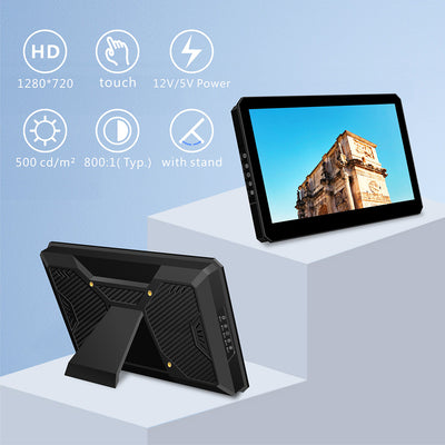 8 Inch 1280*720 Resolution Touch Monitor with HDMI input, USB 5V /12V powered, Built-in Speakers with Kickstand(T080A)