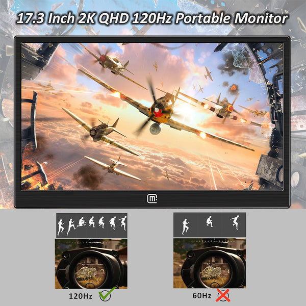 17.3 Inch 2K QHD 120Hz USB-C With PD Fast Charge Portable Monitor (M173A)