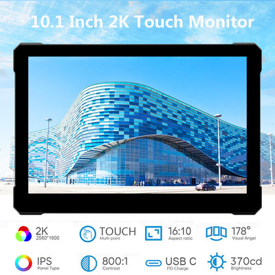10.1 inch 2K IPS QHD USB-C Capacitive Touch Portable Monitor(T101B)