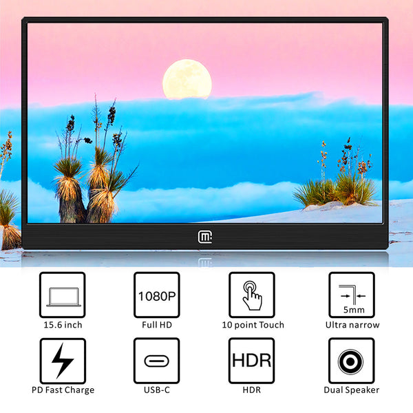 15.6 inch IPS FHD USB-C  Portable Touch Monitor(T156C+)