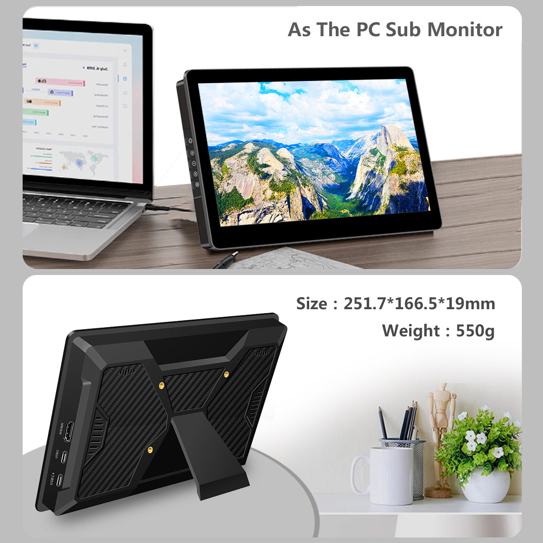 10.1 Inch IPS 1920*1200  USB Portable Touch Monitor with Stand (T101E)