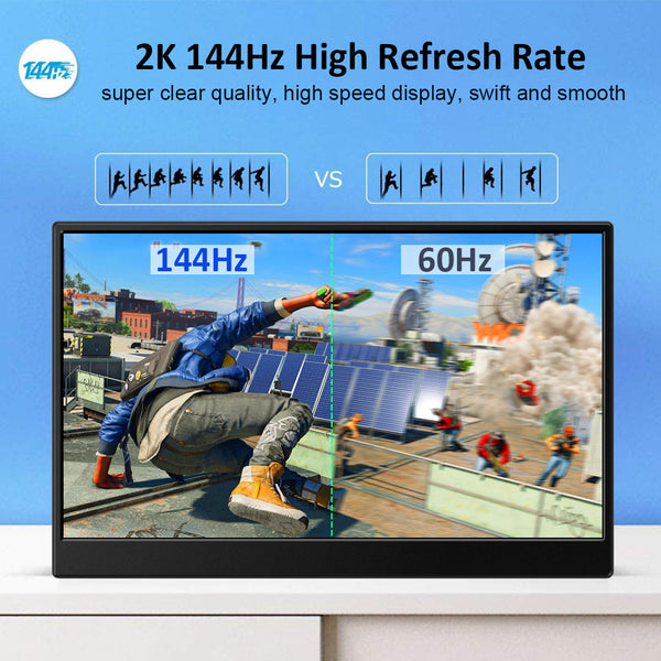 15.6 Inch IPS 2K 144Hz Game Portable Monitor With USB C HDMI Mini DP Input (MG156-QN01)