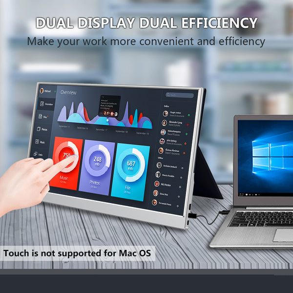 15.6 Inch IPS 1920*1080 USB-C With PD Fast Charge Portable Touch Monitor (T156L)