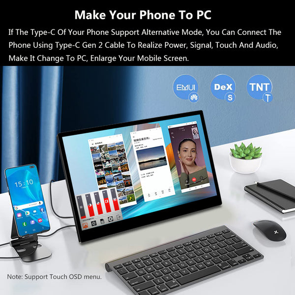 13.3 inch 100% DCI-P3 Touch 4K OLED Portable Monitor (PI-X3)