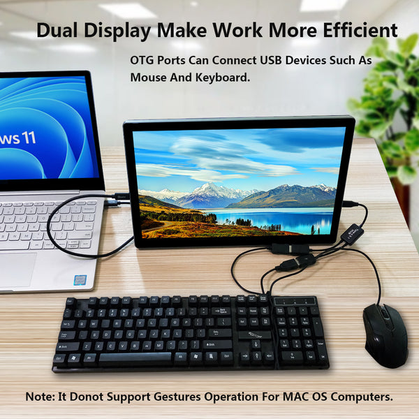 13.3 inch 2K 100%DCI-P3 OLED Touchscreen Portable Monitor With OTG Ports (PI-X5)